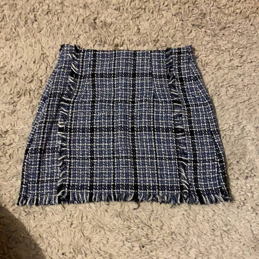 Knit plaid skirt